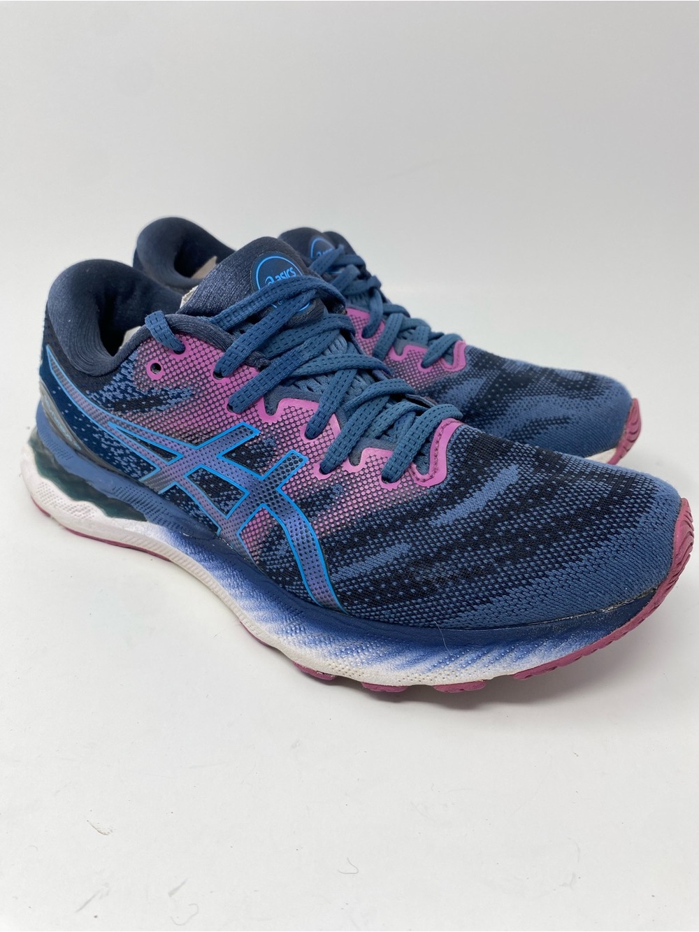 Asics Gel Nimbus 23 Running Shoes Womens 8.5 Blue Purple Gym Athletic 1012A885